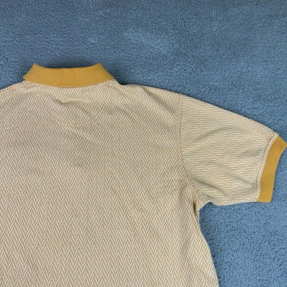 Lee Sport Shirt Mens Large Orange Striped Vtg TN Polo‎ Short Sleeve Embroidered - Picture 9 of 10